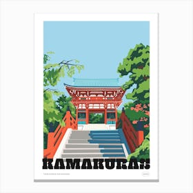 Kamakuras Tsurugaoka Hachimangu Japan 1 Colourful Illustration Poster Canvas Print