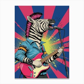 Zebra Playing Guitar Canvas Print