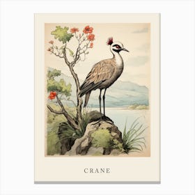 Beatrix Potter Inspired  Animal Watercolour Crane 2 Canvas Print