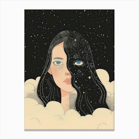 Girl In The Clouds 3 Canvas Print