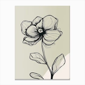 Line Art Orchids Flowers Illustration Neutral 8 Canvas Print