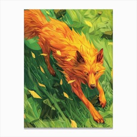 Fox In The Grass 3 Canvas Print