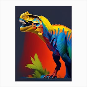 Allosaurus Fragilis Primary Colours Dinosaur Canvas Print
