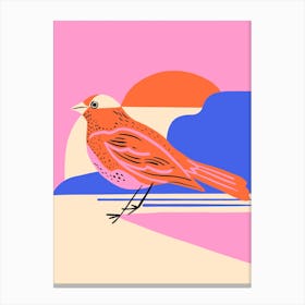 Modern Beach Bird Canvas Print