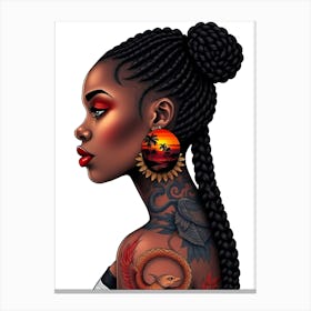 Tattooed Woman Canvas Print