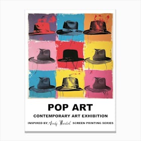 Poster Hats Pop Art 4 Canvas Print