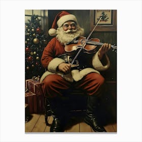 Santa Playing Violin Canvas Print