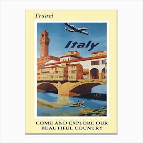 Italy Vintage Travel Poster, Karen Arnold Canvas Print