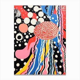 Polka Dot Pop Art Jelly Fish 2 Canvas Print