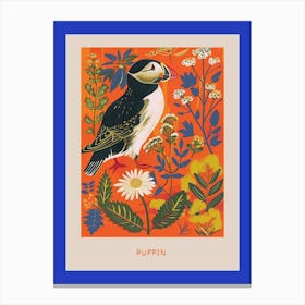 Spring Birds Poster Puffin 2 Canvas Print