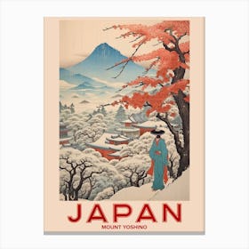 Mount Yoshino, Visit Japan Vintage Travel Art 3 Canvas Print