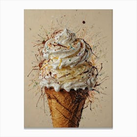 Ice Cream Cone With Sprinkles 2 Canvas Print