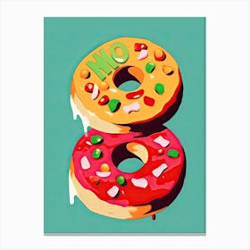 Two Pizza Donuts Canvas Print