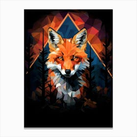 Fox Abstract Pop Art 4 Canvas Print