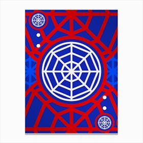 Geometric Glyph Abstract in White on Red and Blue Array n.0031 Canvas Print