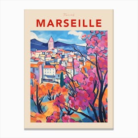 Marseille France 6 Fauvist Travel Poster Canvas Print