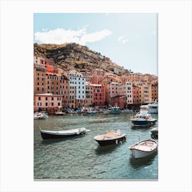 Camogli Liguria Boats | Italy travel houses Canvas Print