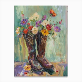 Cowboy Boots And Wildflowers 8 Canvas Print