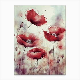 Red poppies Abstract Canvas Print