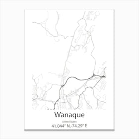 Wanaque,United States Minimalist Map Canvas Print