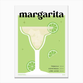 Margarita in Green Cocktail Recipe Canvas Print