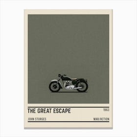 The Great Escape Motorcycle Canvas Print