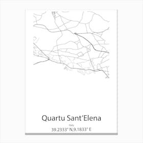 Quartu Sant Elena,Italy Minimalist Map Canvas Print