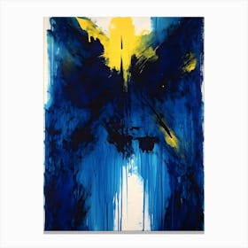 Blue And Yellow Abstract Painting 5 Canvas Print