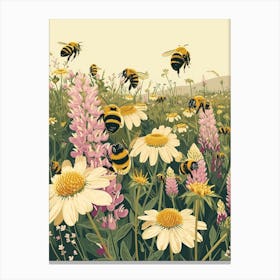 Andrena Bee Storybook Illustration 22 Canvas Print