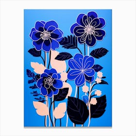 Blue Flower Illustration Hydrangea 8 Canvas Print