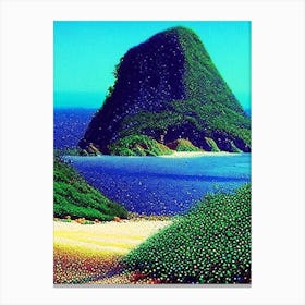 Ilha Do Mel Brazil Pointillism Style Tropical Destination Canvas Print