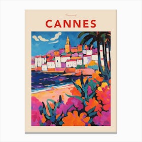 Cannes France 5 Fauvist Travel Poster Canvas Print