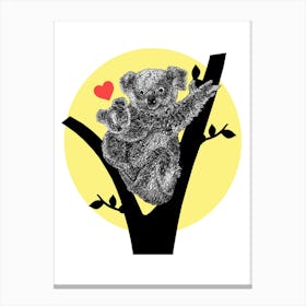 Koala Bear Love Artwork Canvas Print