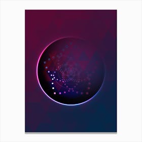 Geometric Neon Glyph on Jewel Tone Triangle Pattern 387 Canvas Print