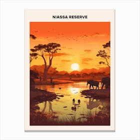 Niassa Reserve Midcentury Travel Poster Canvas Print