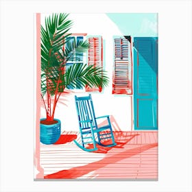 Rocking Chair On Porch Canvas Print