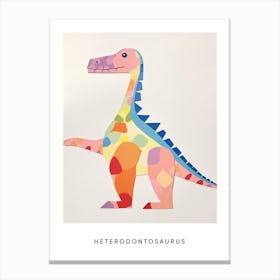 Nursery Dinosaur Art Heterodontosaurus 3 Poster Canvas Print