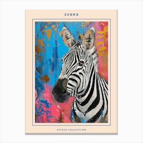Zebra Brushstrokes Poster 3 Canvas Print