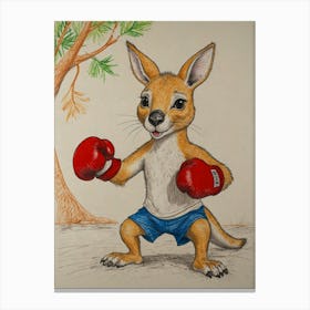 Kangaroo Boxing 5 Canvas Print