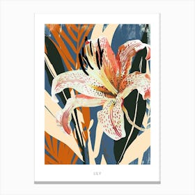 Colourful Flower Illustration Poster Lily 1 Canvas Print