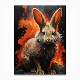 Rabbit On Fire Canvas Print