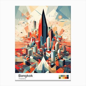 Bangkok, Thailand, Geometric Illustration 2 Poster Canvas Print