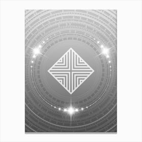 Geometric Glyph in White and Silver with Sparkle Array n.0054 Canvas Print