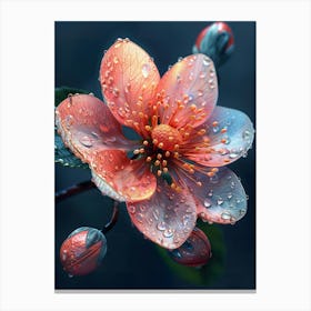 Raindrops On A Flower 1 Canvas Print