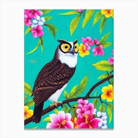 Great Horned Owl Tropical bird Canvas Print