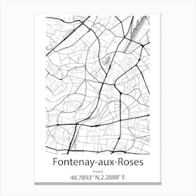 Fontenay Aux Roses,France Minimalist Map Canvas Print