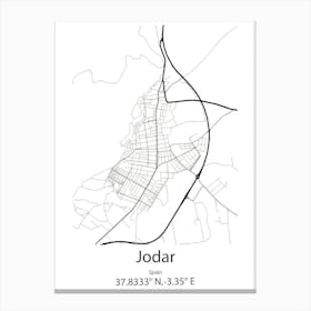 Jodar,Spain Minimalist Map Toile