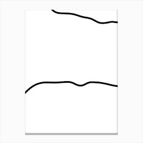 Black Line On A White Background Canvas Print