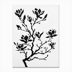 Magnolia Tree Simple Geometric Nature Stencil 2 Canvas Print