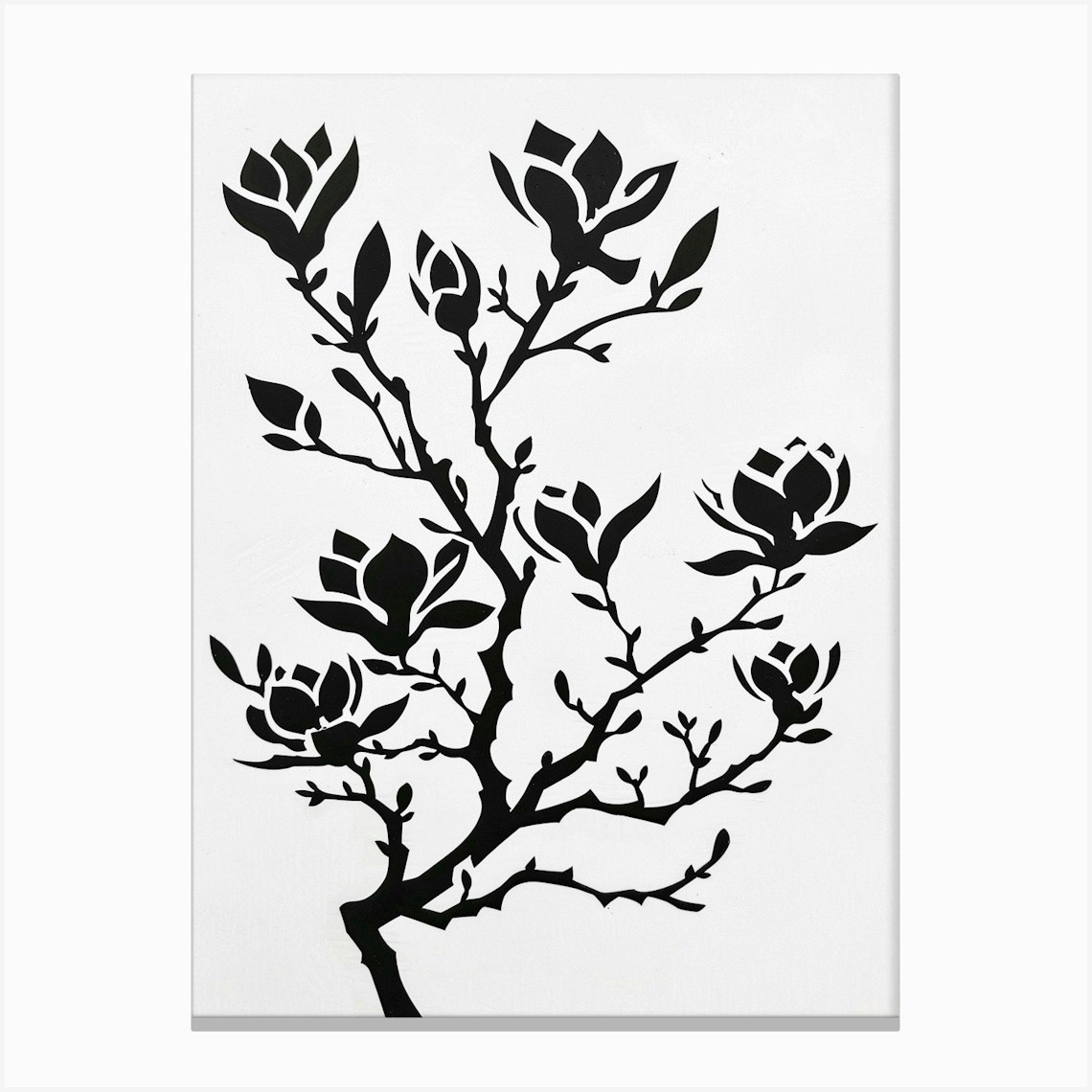Magnolia Tree Simple Geometric Nature Stencil 2 Canvas Print by Bough And Bloom Artistry - Fy magnolia-tree-simple-geometric-nature-stencil-2-canvas-print-by-bough-and-bloom-artistry-fy